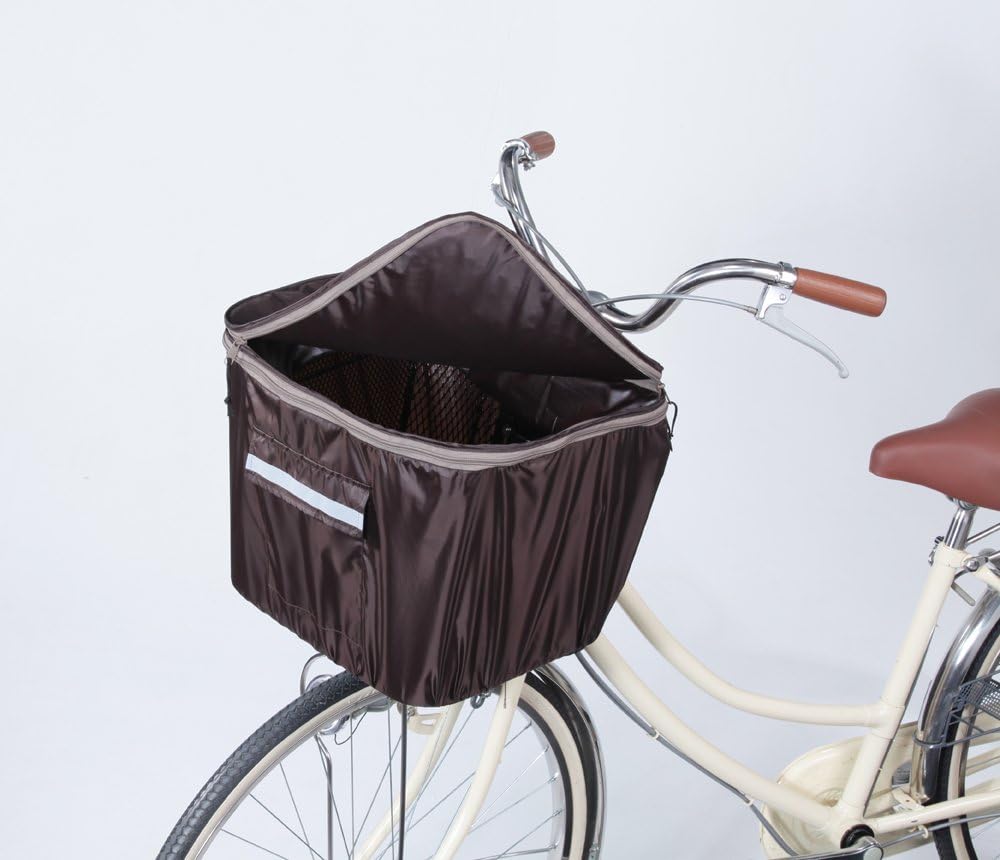 Kawasumi Seisakusho KW-245BR 2-Tier Front Basket Cover, Zipper on Both Sides, Brown