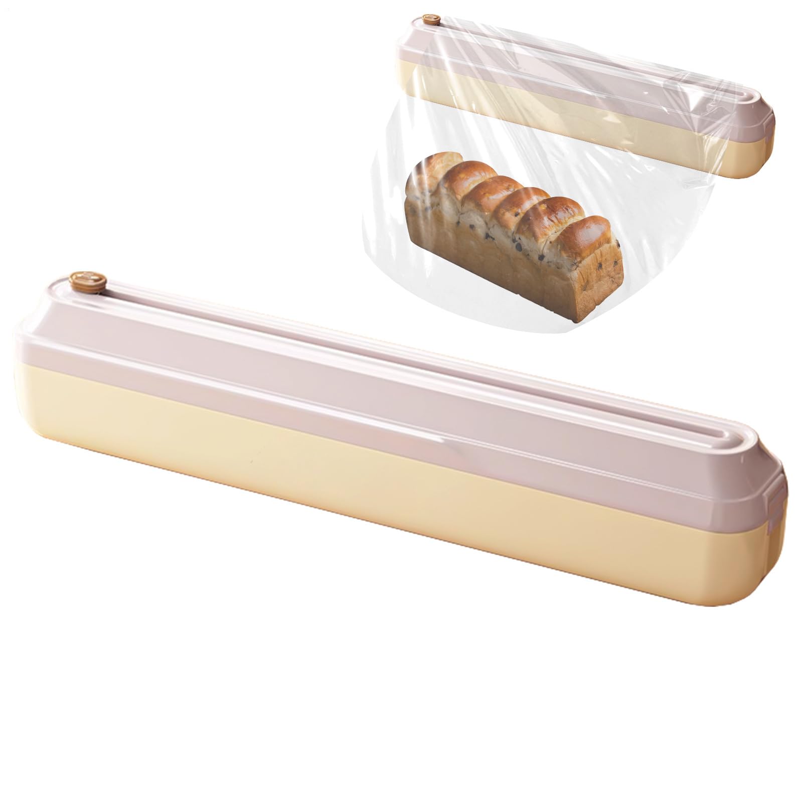 Dispensador de Film Transparente - Portarollos De Film Para Almacenamiento | Dispensador De Papel Aluminio Con Cortador Para Cajón - Para Gabinete Cajón Pared Despensa Congelador Frigorífico