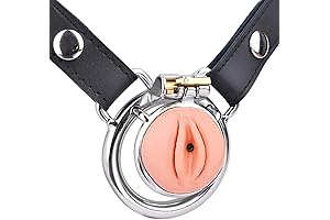 Realistic Vagina Chastity Cage Steel Sissy Cock Cage Male Small Inverted Ventilation...