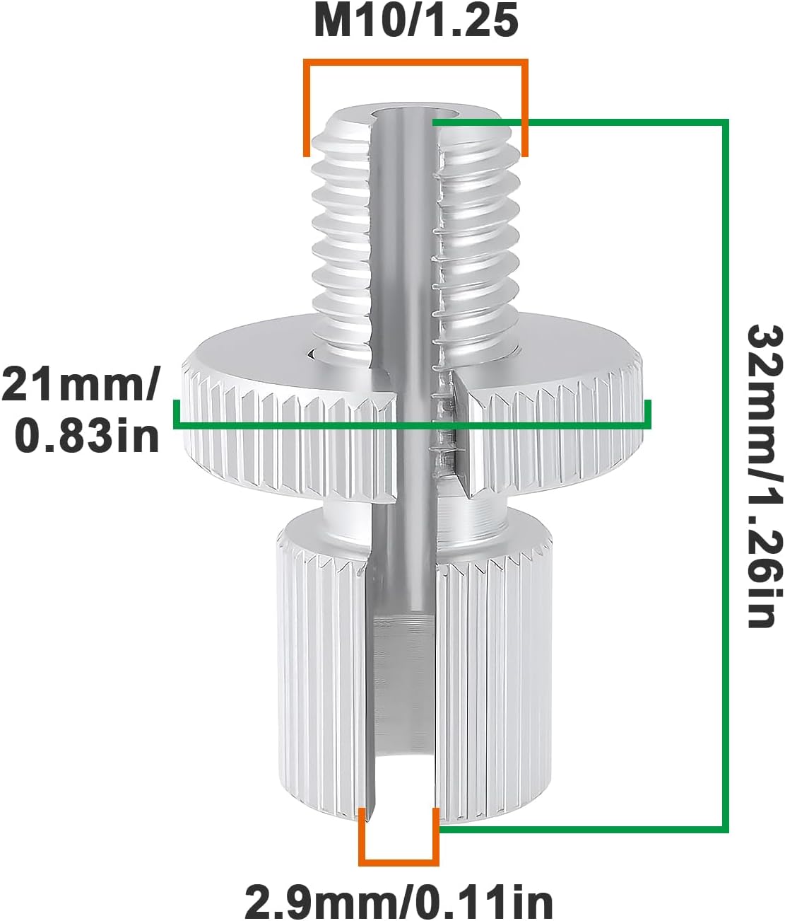 2X Brake Clutch Cable Line Adjuster Screw M10x1.25 Throttle Adjusting Bolt for Motorcycle Bike Scooter ATV Silver