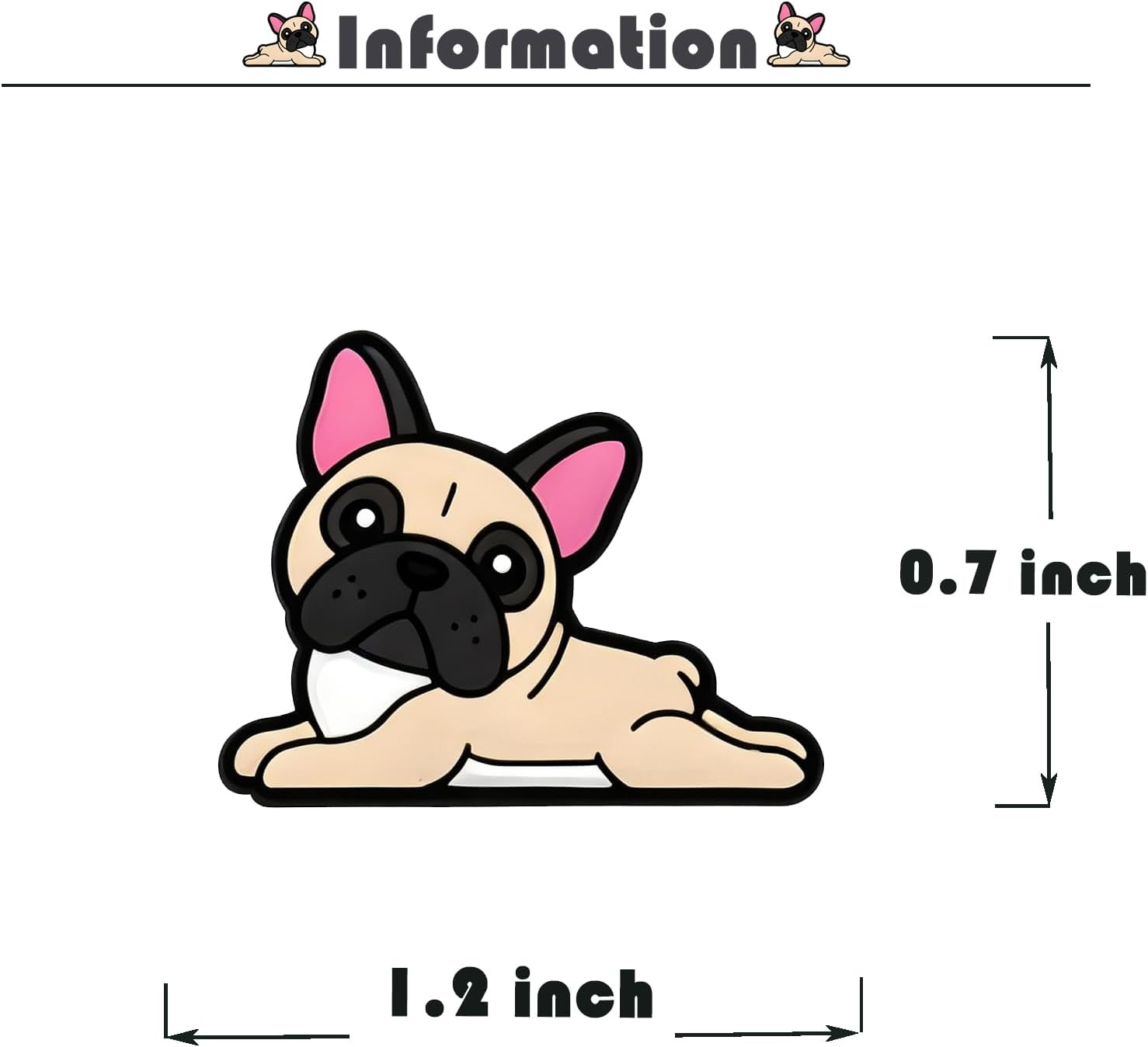 French Bulldog Dog Shoe Charms;French Bulldog Charms for Clog Shoes Decoration Cute Puppy Pet Shoes Charm for Kids Adults Dog Lover, PVC Shoe Charm Accessories Decoration Gifts 4 Pcs image 2