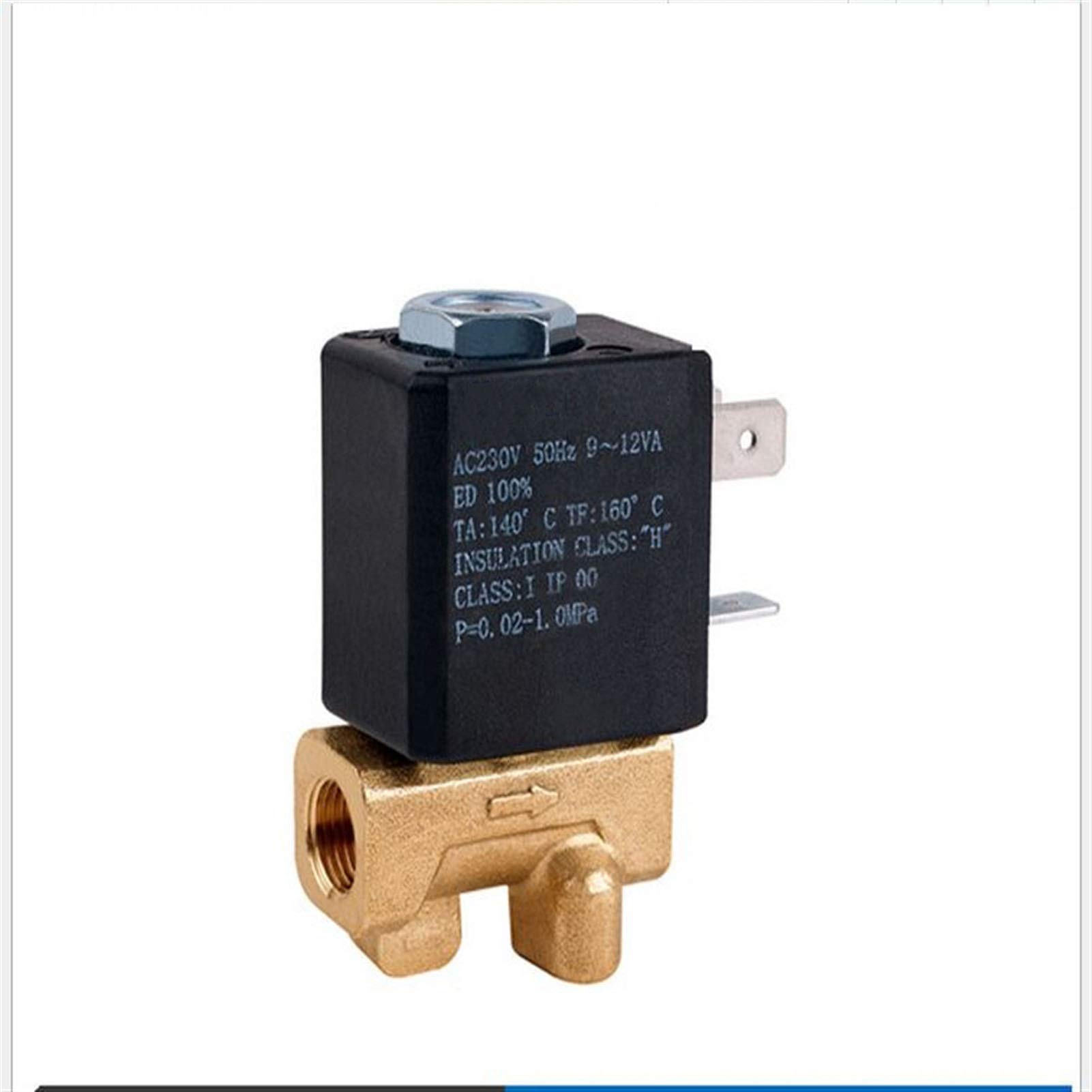 Válvula solenoide de acción directa en latón G1/8 para alta presión