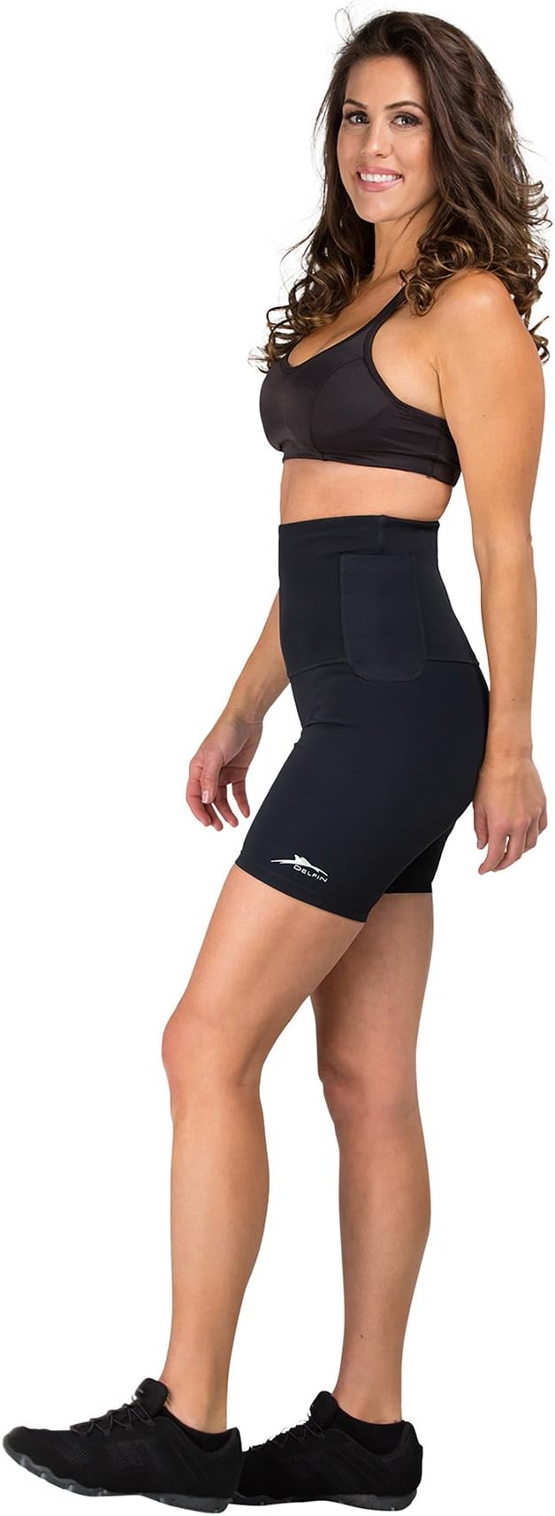 Delfin SpaWomen's Mineral Infused High Waist Exercise Shorts - Petite Thru Plus Size