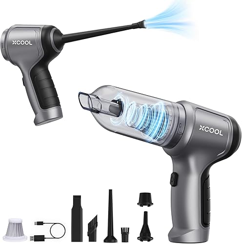 XCOOL Aspiradora de mano inalámbrica, 12000 PA aspiradora de coche de alta potencia, pequeña aspiradora portátil, 0.8 libras ultraligera, aspiradora