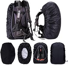 BKQPTL Waterproof Luggage Backpack Rain Cover – Dustproof Travel Rucksack Bag Cover with Adjustable Buckles & Elastic for Laptop, School,Bicycling,Hiking, Camping & Trekking (Black) (2)