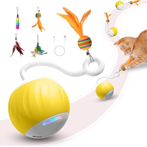 Juguetes para gatos, tiene función de sonido activado y táctil & Go, funcionamiento rápido, funcionamiento lento, modo interactivo para cambiar,