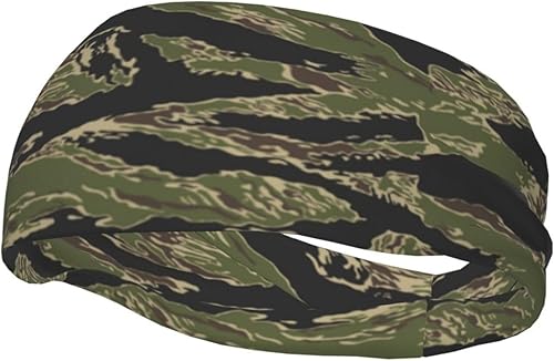 Diademas militares para hombres y mujeres, camuflaje militar de Vietnam, rayas de tigre, camuflaje, bandas deportivas que absorben la humedad, para