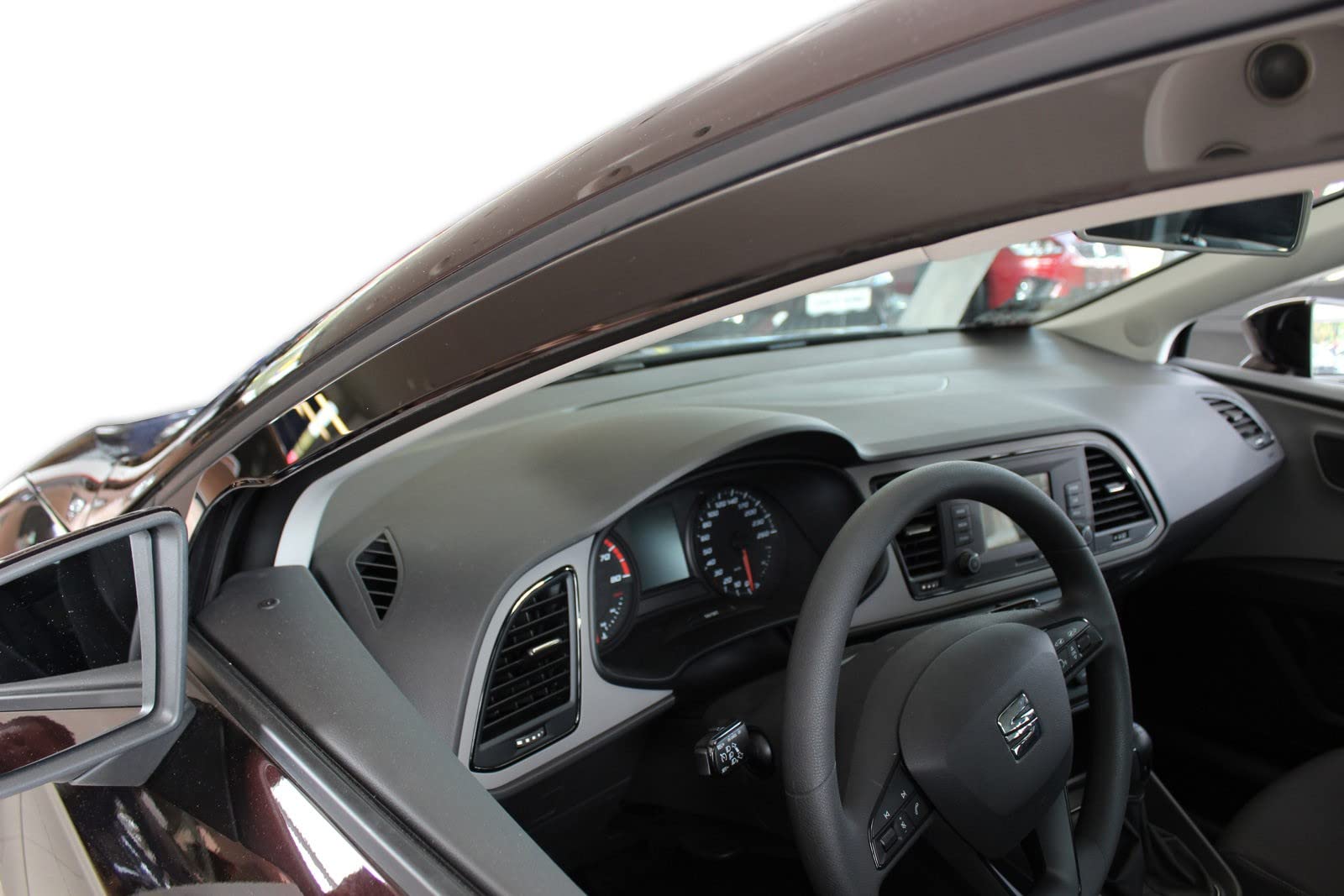 J&J AUTOMOTIVE Windabweiser passend für Seat Leon 3 ST Kombi 2013-2020 4tlg, Heko Regenabweiser Vorne Hinten Getönt Dunkel Passform