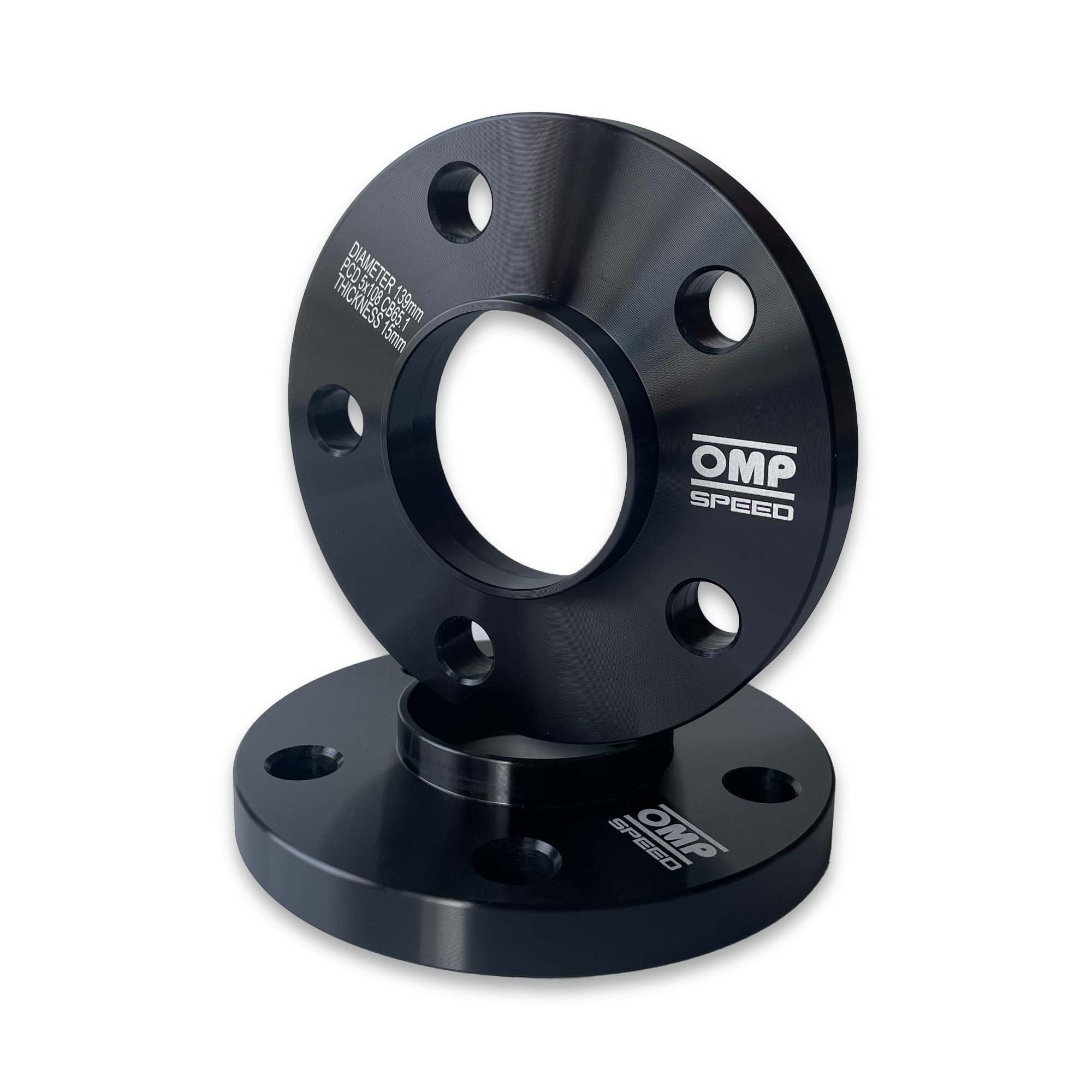 OMP Speed Juego de 2 Separadores Doble Centrado Grosor: 15mm PCD: 5x112 CB: 66.5 OD: 139 Tornillo x20 M14x1.5 Conico + 14x1.5 Esferico Negro Aluminio - OMPS08671501 — view 17