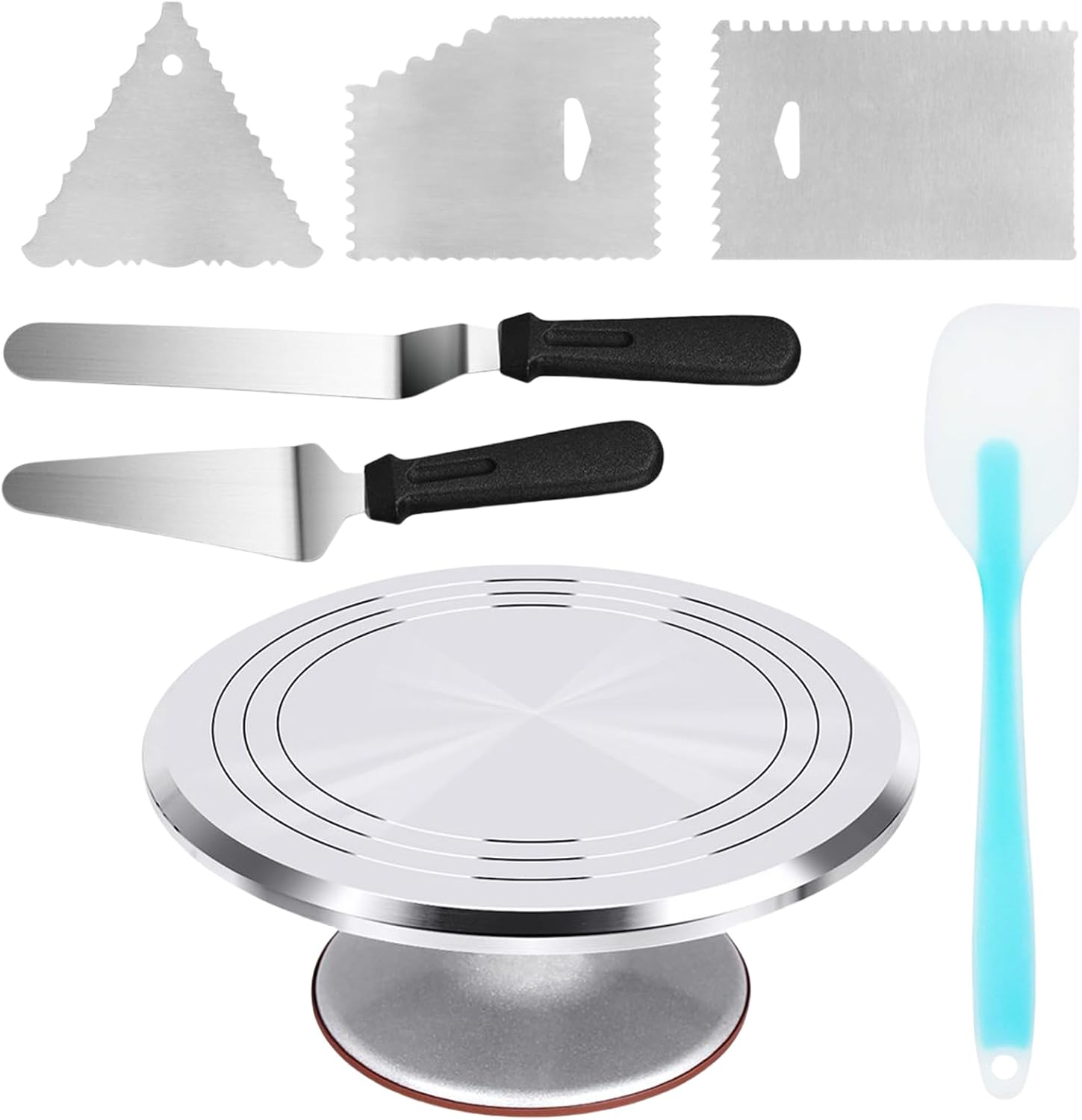 bakeware sets Convenient Cake Decorating Station Functional Turntable Set Cake Turntable with Silicone Spatula and Decorating Tool
