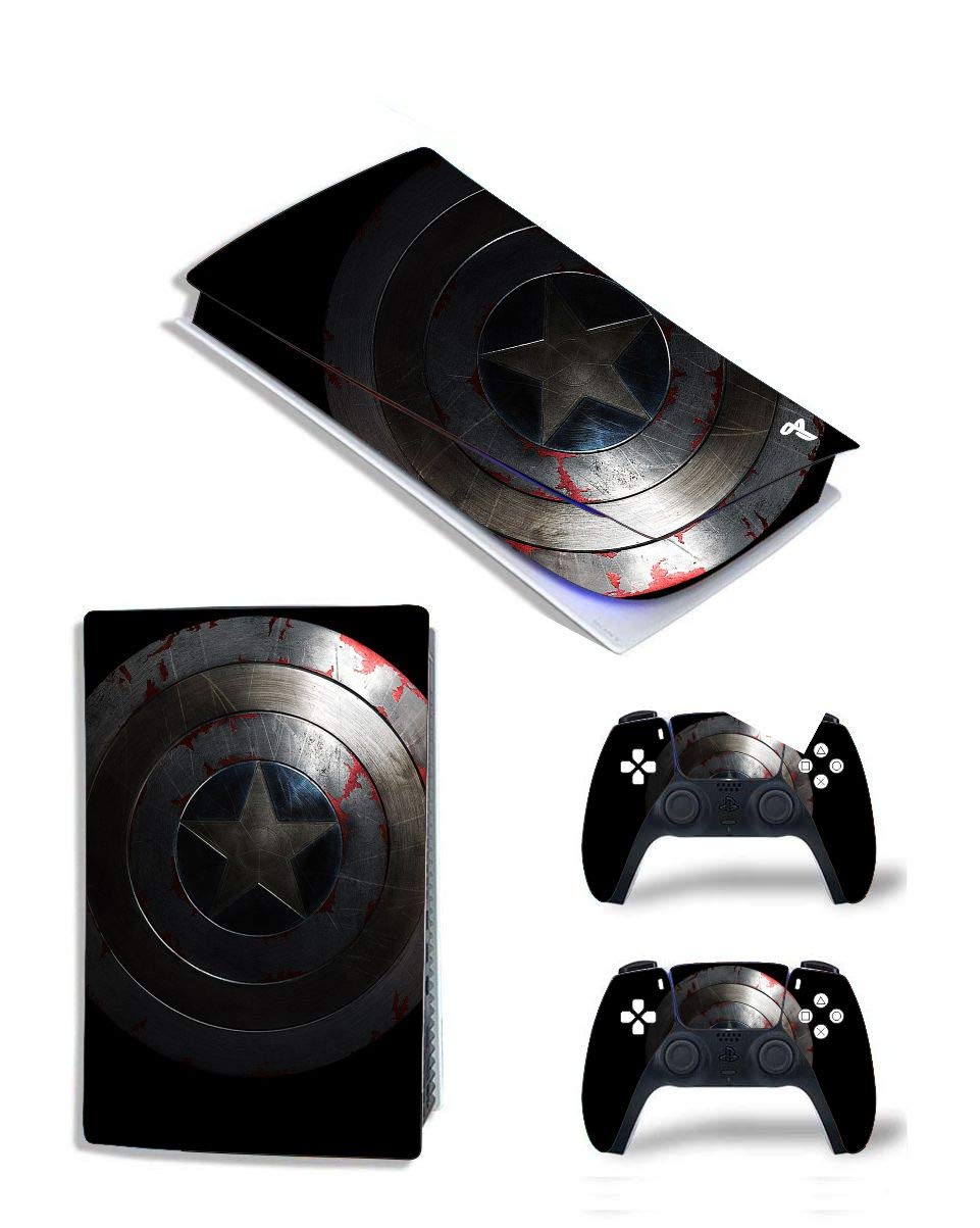ELTON PS5 Skin Protective Wrap Cover Vinyl Sticker Decals for PlayStation 5 Disk Version Console and Two Dual Sense 5 Sticker Skins Black PS5 Skin Console and Controller design170 [video game] (B08YWWKG5P) Amazon Price History, Amazon Price Tracker