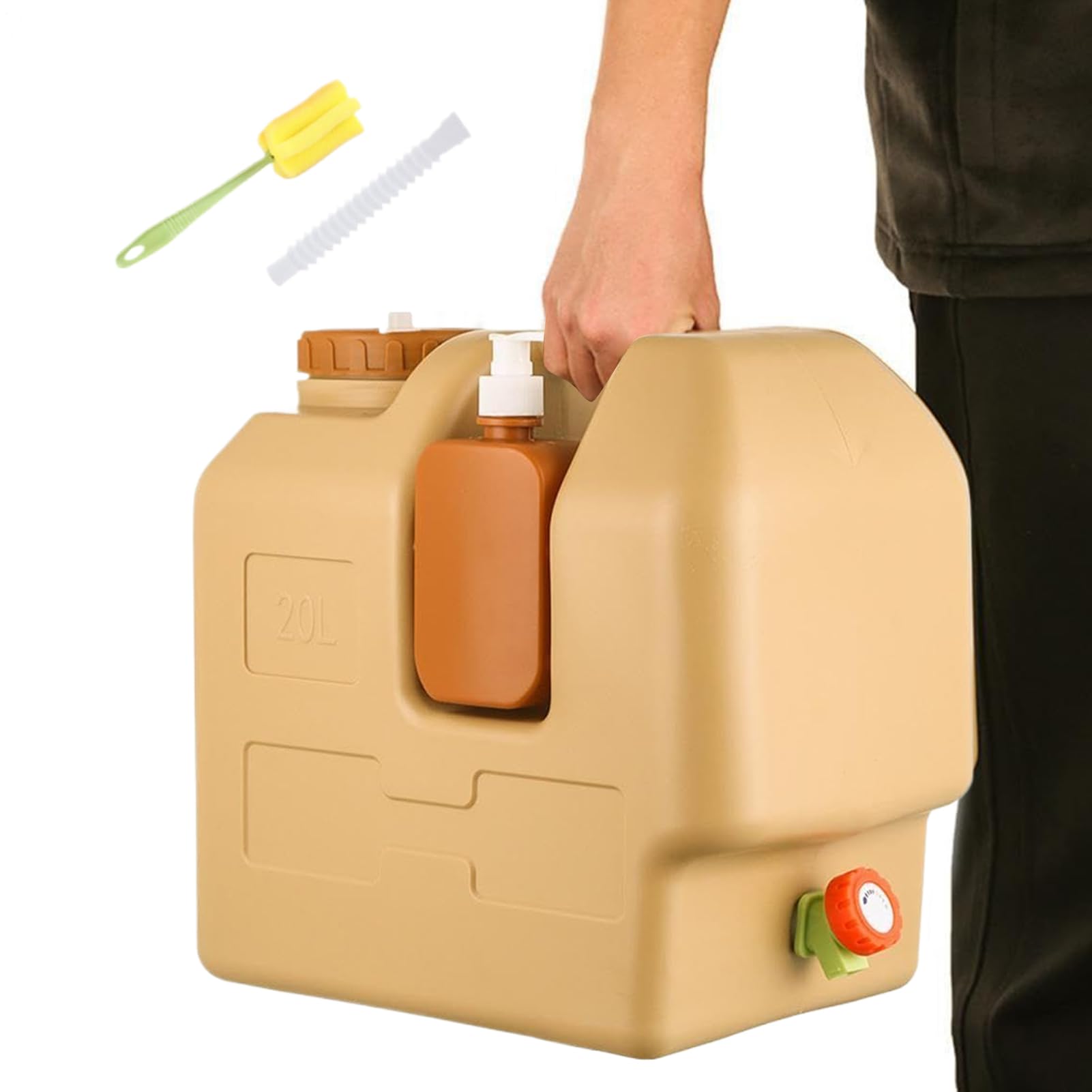Générique Serbatoio d'acqua per il campeggio,con Bottiglia di sapone a mano,Contenitori d'acqua portatili impermeabili - per Outdoor Pesca Picnic Viaggi Sopravvivenza Escursionismo Road Trip Caccia