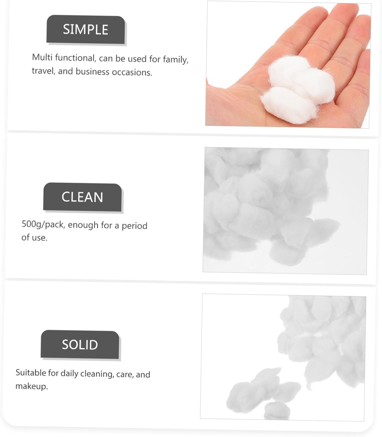 1bag Cosmetic Cotton Cotton for Makeup Nail Gel Removal and Daily Care Soft Absorbent and Portable Pack for Travel and Salons