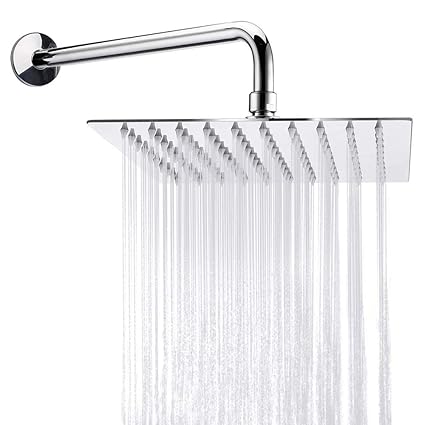 High Pressure Rain Showerhead, Ultra Thin Design-Pressure Boosting, Awesome Shower Experience Even At Low Water Flow, High Flow Stainless Steel (8