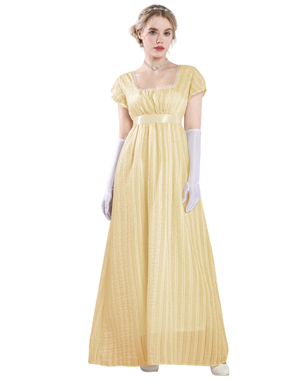 CR ROLECOS Damen Jane Austen Regency Kleid Hohe Taille Gala Party