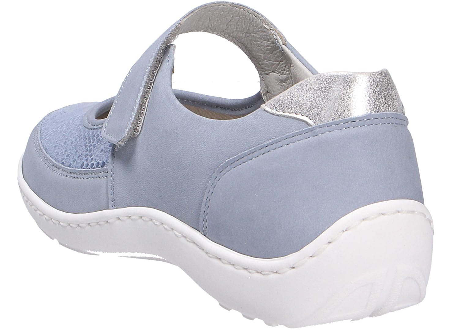 Waldläufer Henni-Soft Denver (cuir nubuck)/stretch crocus Sky Argento, largeur H 496H33-300-267 Bleu