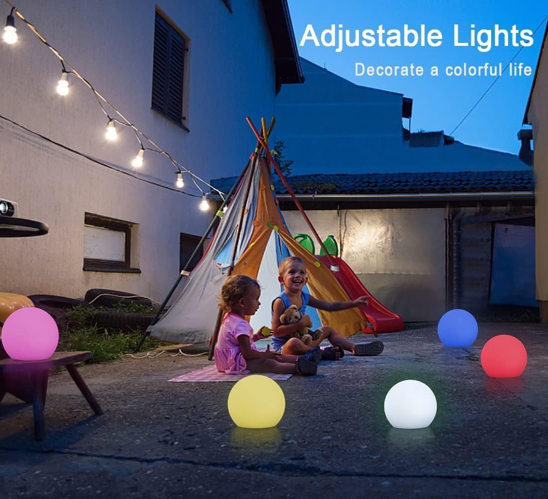 LED Floating Pool Light, 6-Inch, 16 RGBW Colors, Rechargeable Waterproof Orb with Remote Control