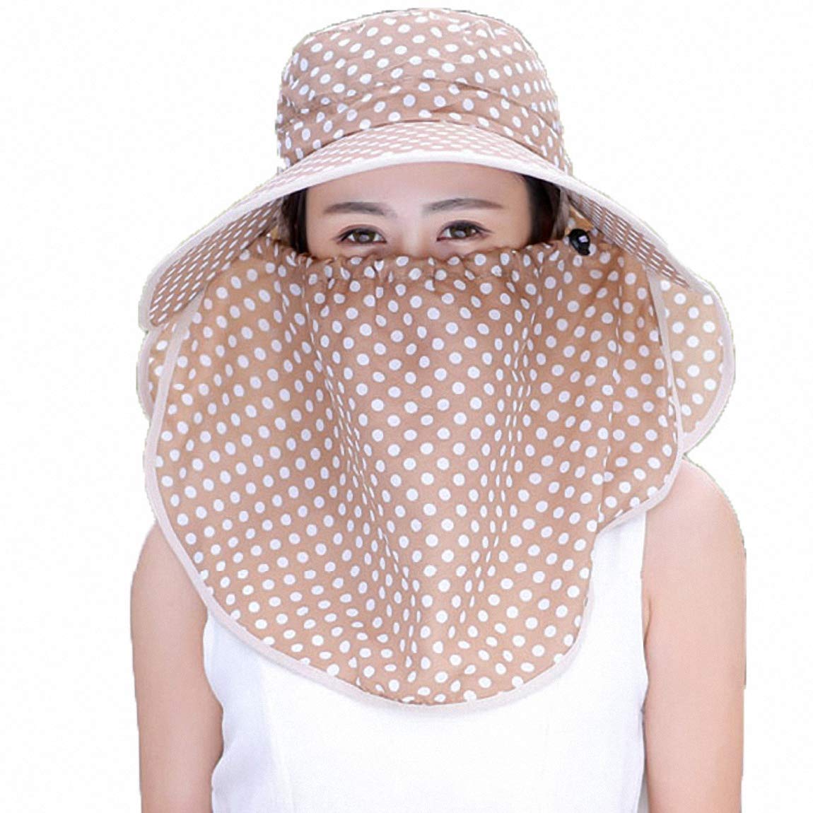 Ulalaza Women's Lj-02Kakhi Tobe-U Upf+50 Sun Visor Detachable Flap Hat Foldable Wide Brimmed Uv Protection Hat (Lj-02Kakhi)