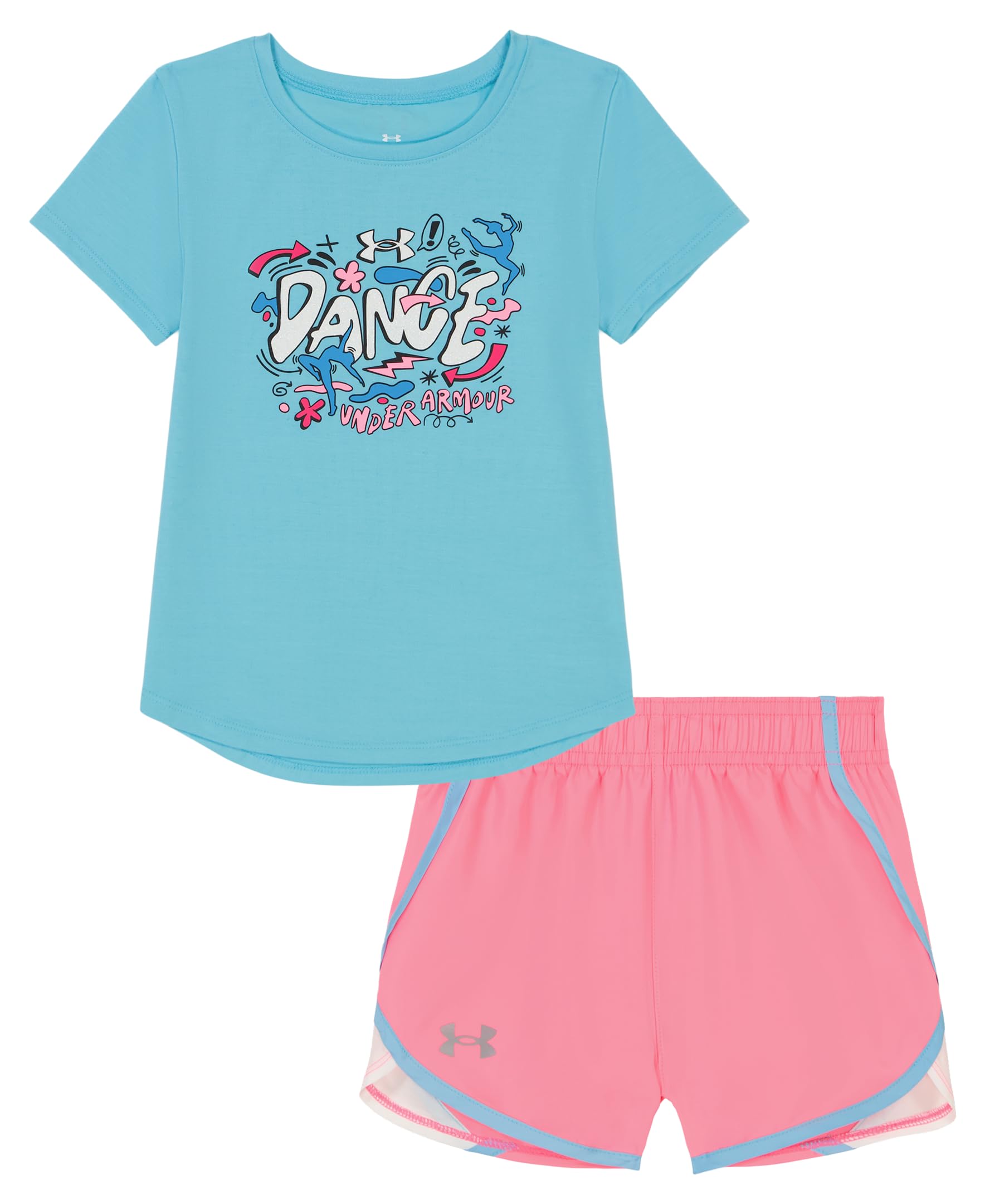 Under Armour Girl's 2-piece Short Sleeve Tee and Shorts Set