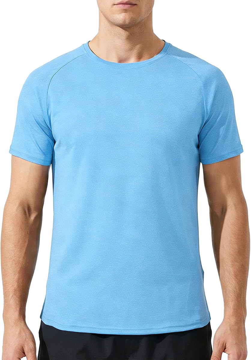Camisetas atléticas para correr con cuello redondo para hombre, camisetas de gimnasio de secado rápido, camisetas informales de manga corta que absorben la humedad, camiseta de entrenamiento