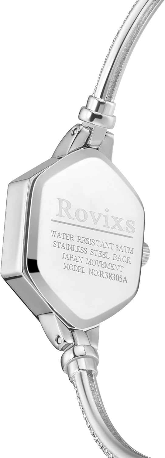 Delicate Crystal Bracelet Watch for Her, 3ATM Water-Resistant Analog Timepiece, Anniversary Present for Wife/Daughter/Mom - Image 3