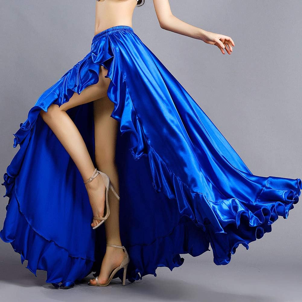 ROYAL SMEELA Belly Dance Costume for Women Belly Dancing Skirts Slit Ruffle Maxi Skirt Dance Dress Bellydance Dancer Outfit - Image 2