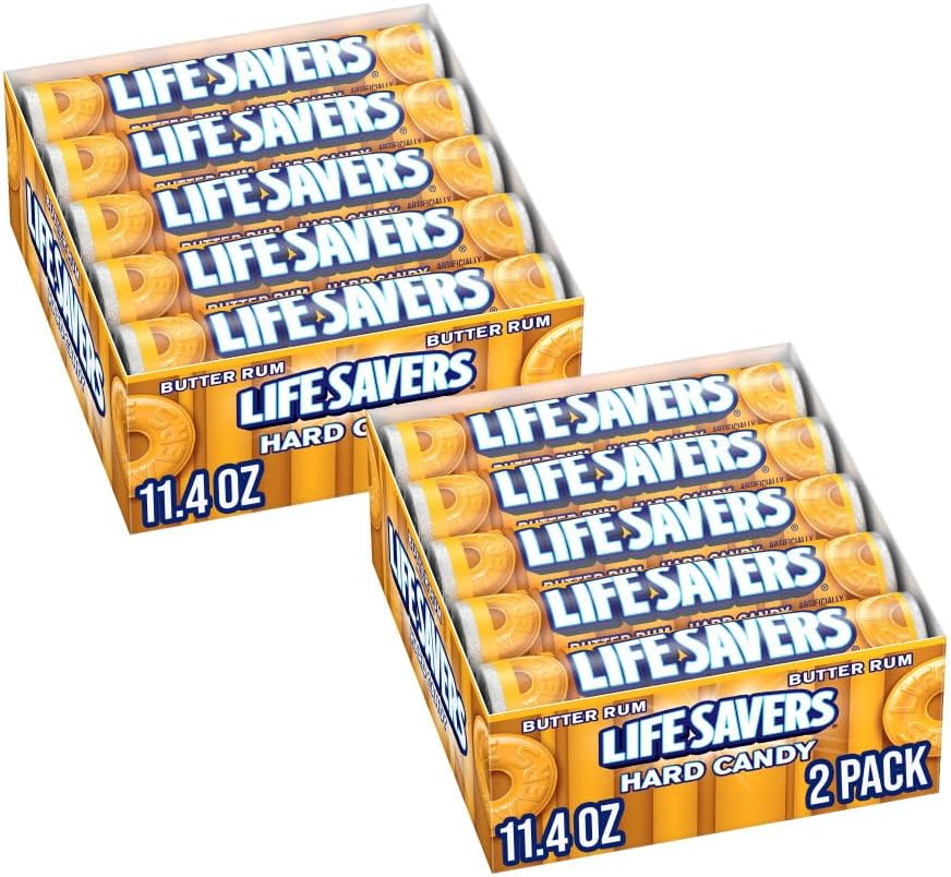 LIFE SAVERS Butter Rum Hard Candy Bulk, 1.14 ounce (20 Single Packs)