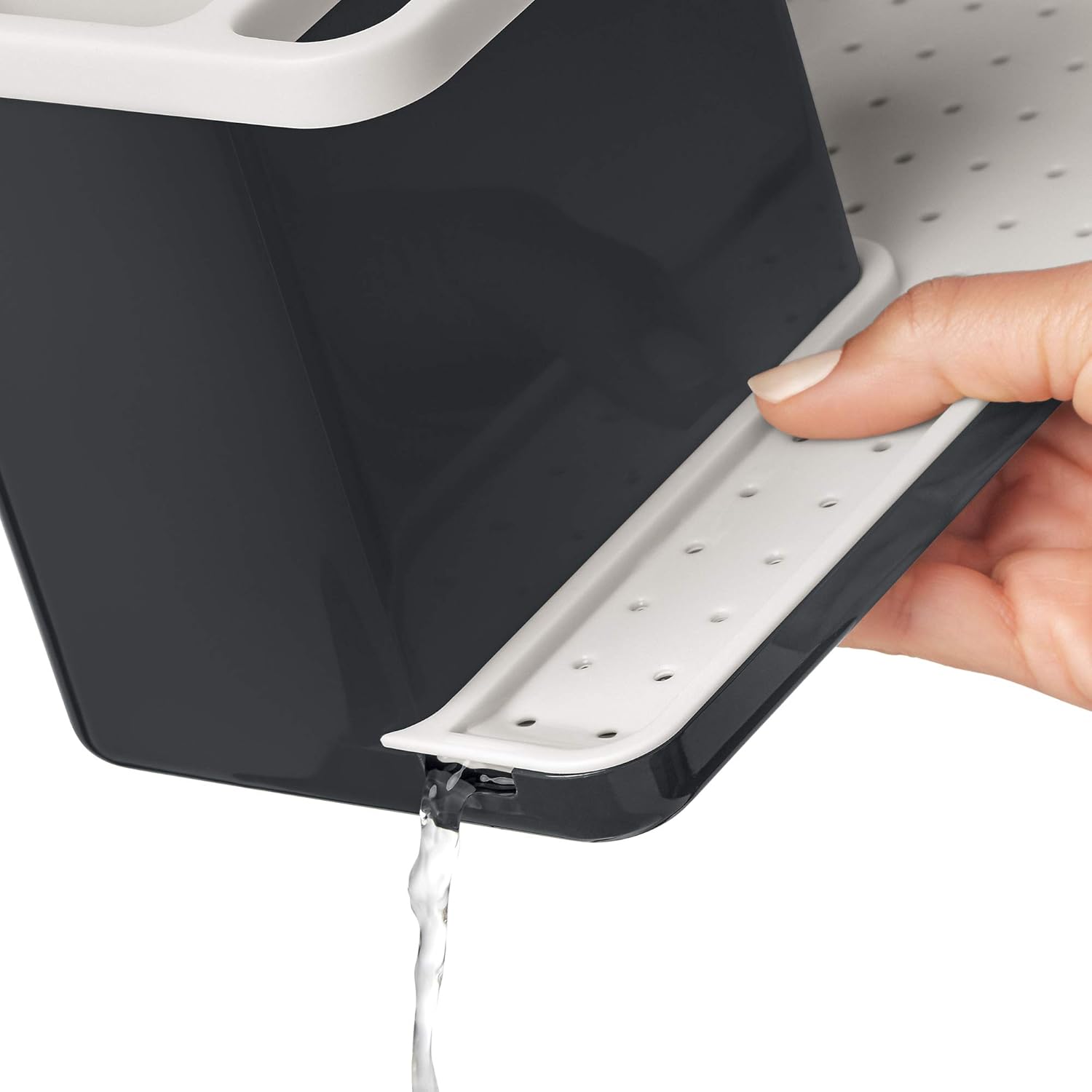 Rayen | Sink Utensil Organizer, Premium Range, Drip Tray, Easy to Clean, Compartments, Soap Dispenser, Light Grey and Dark Gray