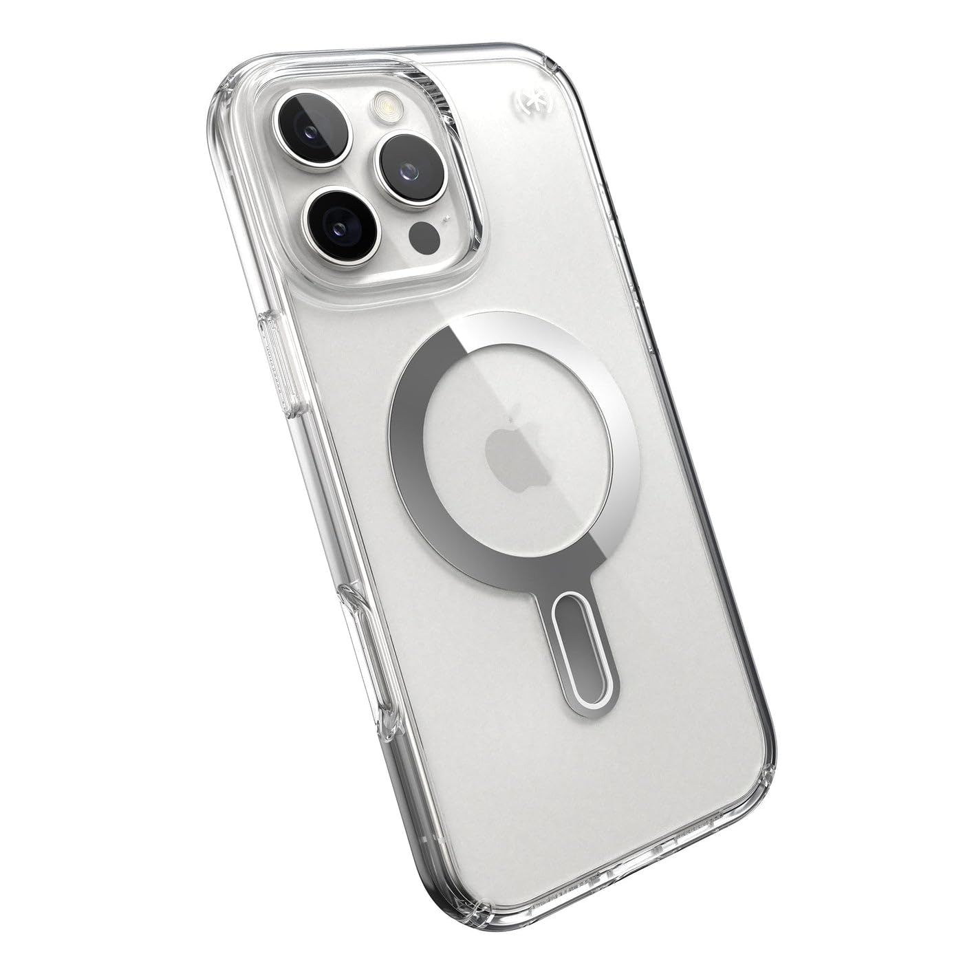 Speck Clear iPhone 16 Pro Max Case MagSafe + ClickLock - Slim Phone Case iPhone 16 Pro Max - iPhone 16 Pro Max Phone Case - Presidio - Clear/Chrome