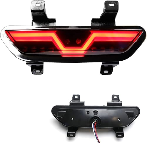 Miniatura 2 de iJDMTOY Foglamp LED trasera de lente ahumada compatible con Ford Mustang 2015-2017, montaje de luz trasera LED roja completa funciona como luz de