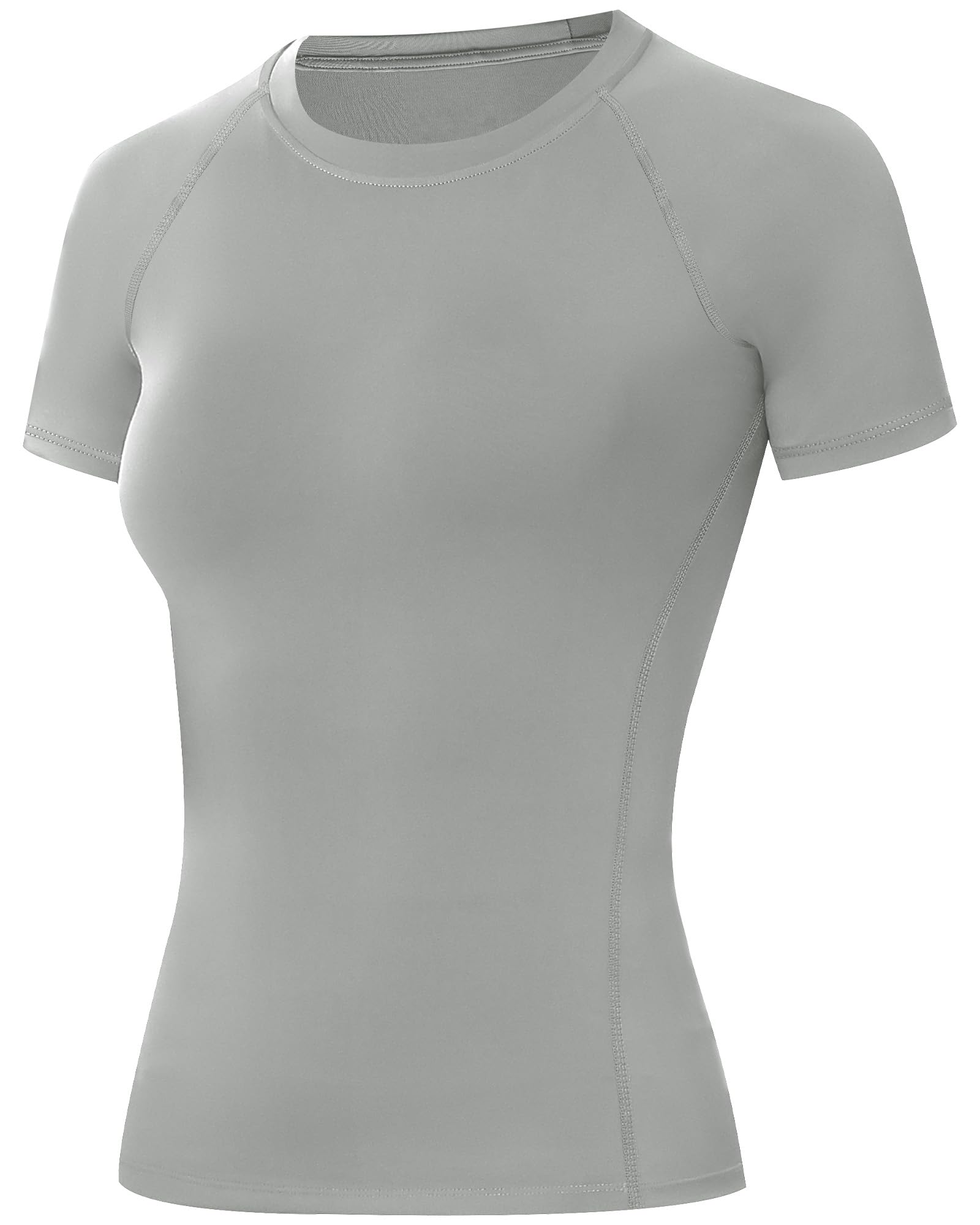Compression Shirt Women Short Sleeve Workout Tops Athletic Gym Moisture Wicking T-Shirt Running Yoga Base Layer