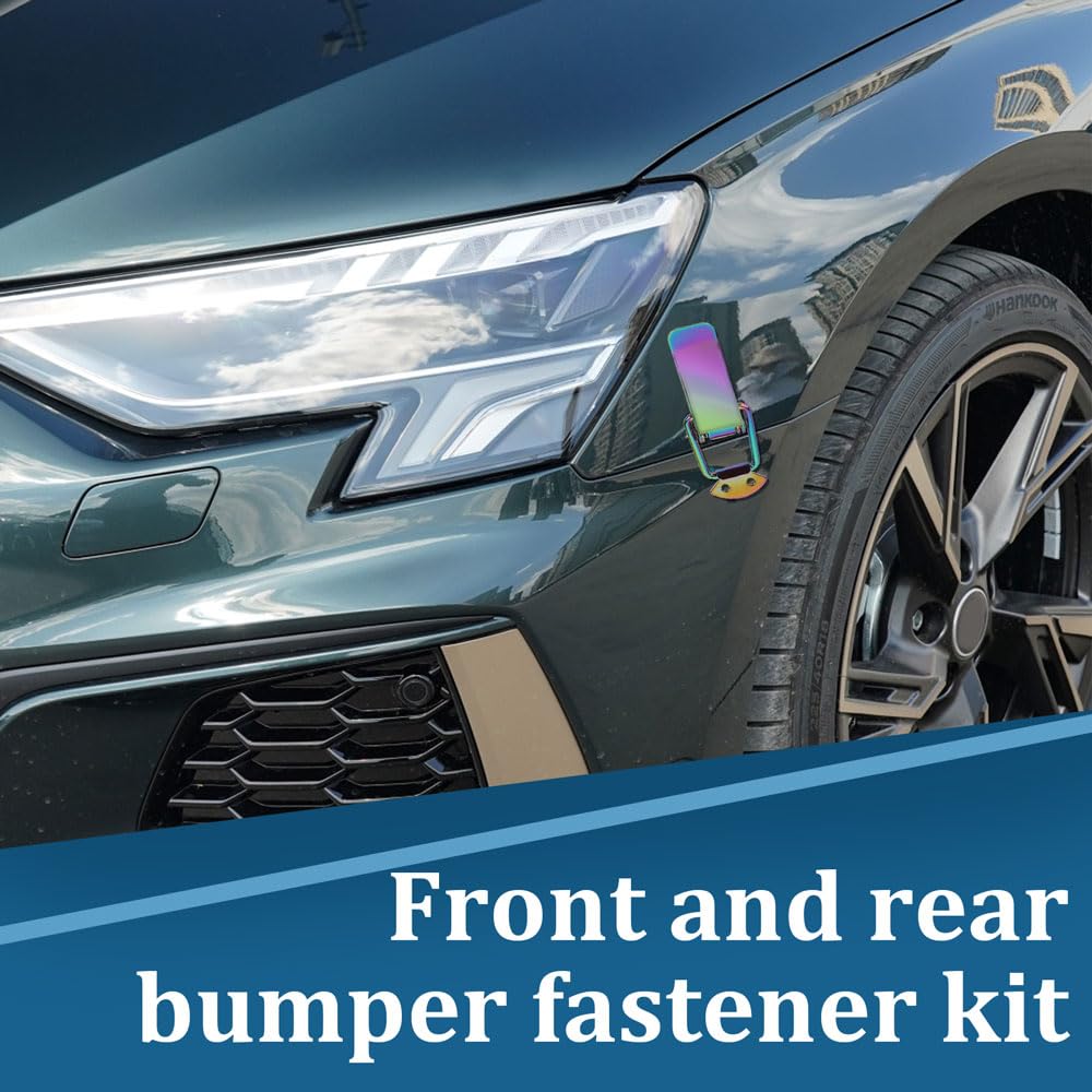 2PCS Car Bumper Clips Auto Bumper Security Hook Lock Clip Hasp Quick Release Front Rear Bumper Trunk Fastener — view 4