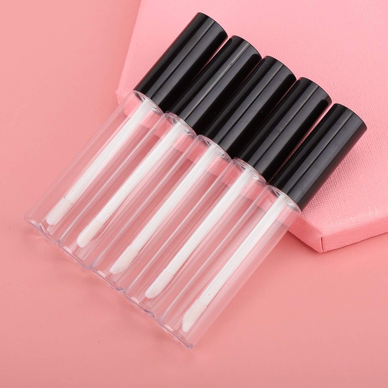 Gegong 20 PCS Empty Lip Gloss Tubes Containers, Refillable Lip Gloss Bottle DIY Empty Lip Oil Tube Container Makeup Tool (10ml/pc Black Cap)
