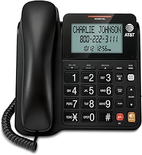 AT&T CL2940 Corded Phone with Speakerphone, Extra-Large Tilt Display/Buttons, Caller ID/Call Waiting and Audio Assist, Black
