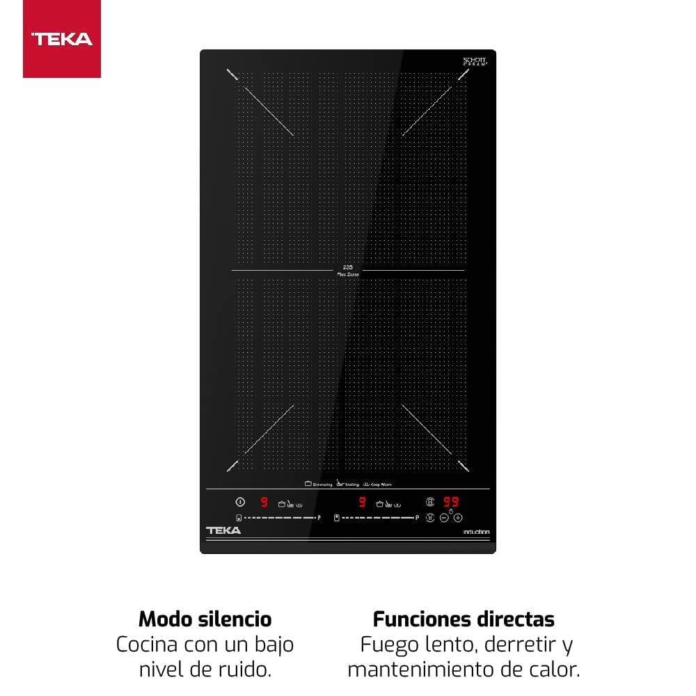 Teka Placa Modular Inducción 30 cm, 3 Zonas (2 + Flex), Touch Control Multislider, Power Plus, Sistema Fast-Click, Modelo IZF 32400 MSP