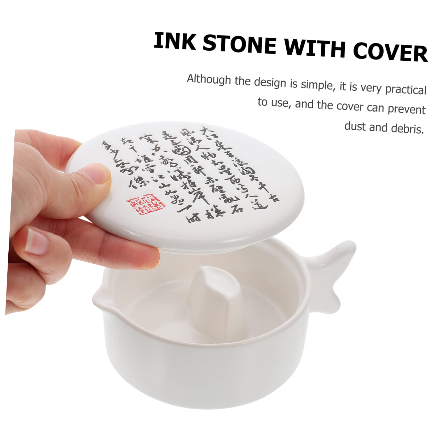 CIMAXIC Professional with Lid Practical for Calligraphy Painting Elegant Design Smooth Surface for Ink Grinding and Storage