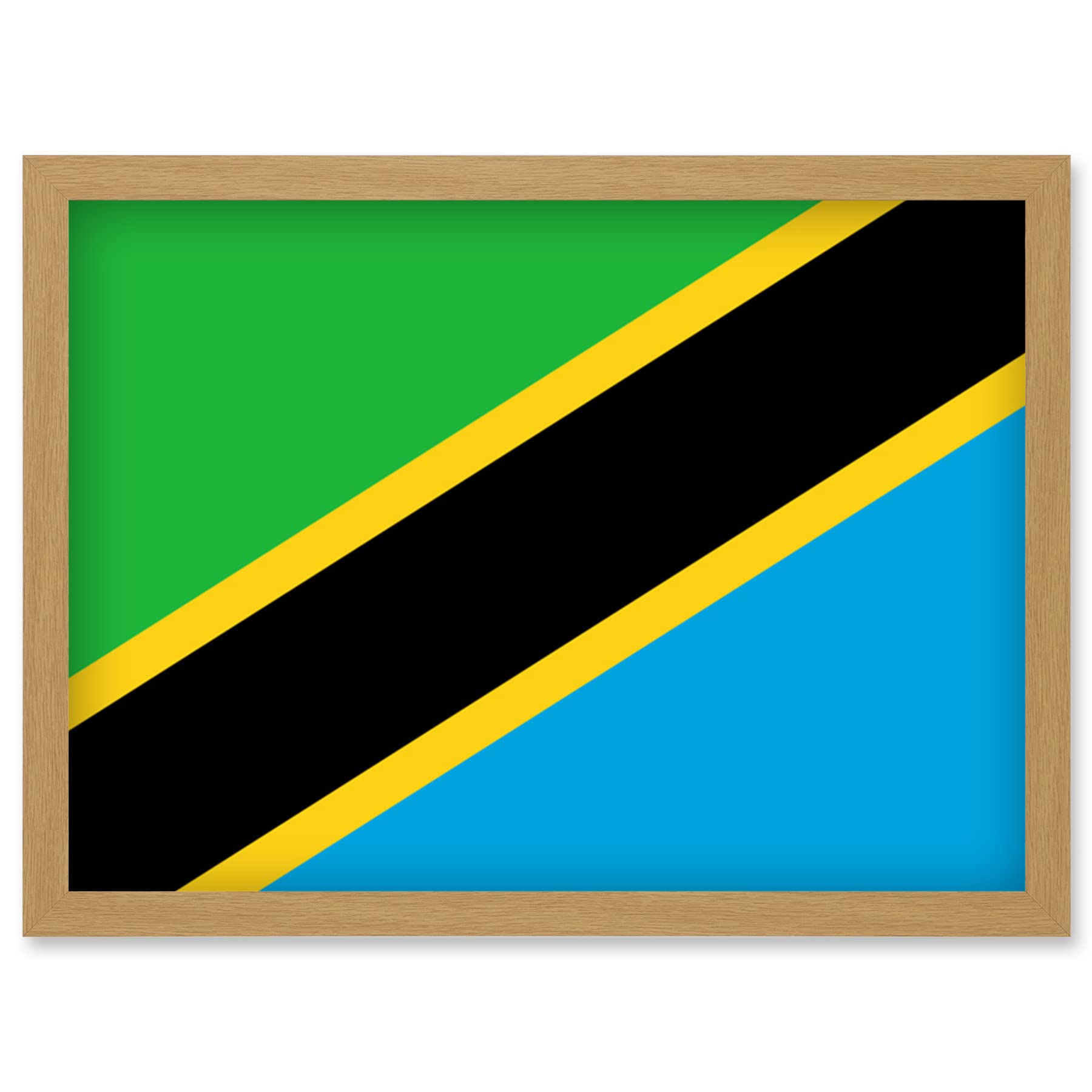 Artery8 Tanzania, United Republic of National Flag Patriotic Vexillology World Flags Country Region Poster Artwork Framed Wall Art Print A4