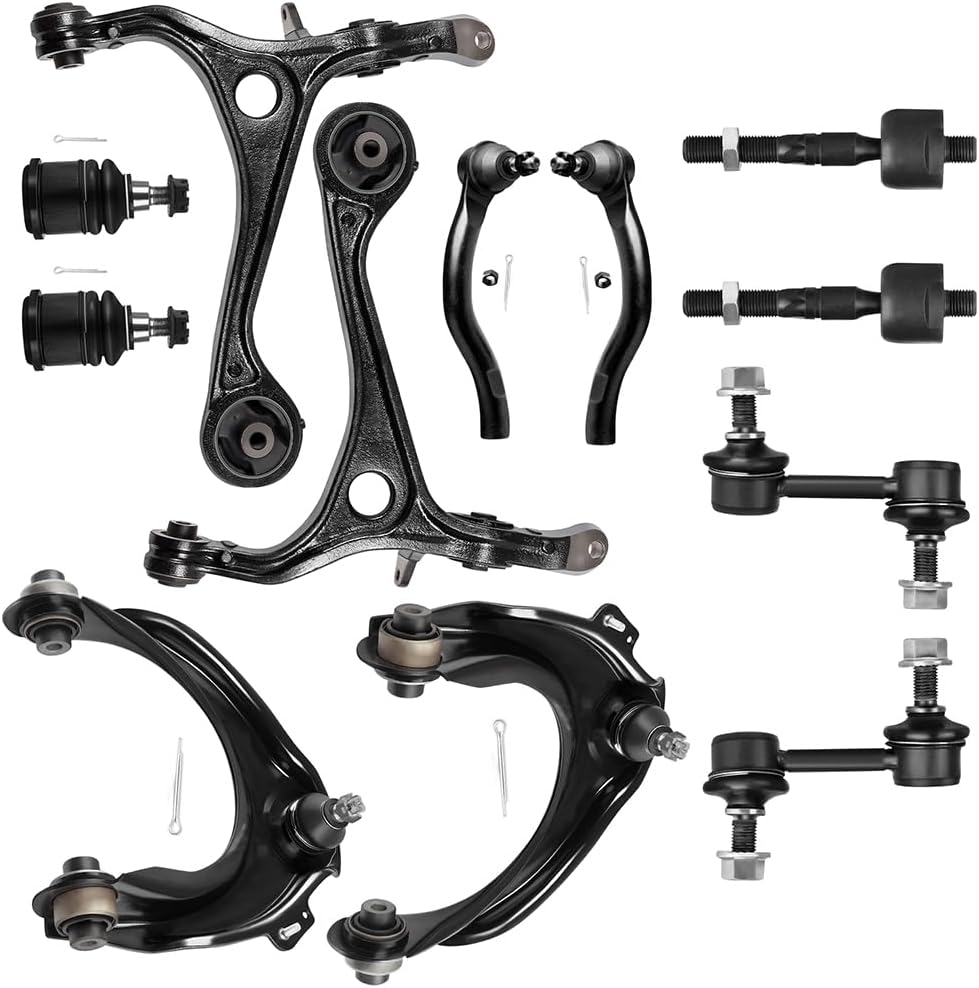 SCITOO 12PC Front Suspension Kit for Accord Inner Tie Rod Ends Lower Ball Joints Lower Control Arms Outer Tie Rod Ends Front Sway Bar End Link Front Sway Bar End Link Upper Control Arms Auto Parts