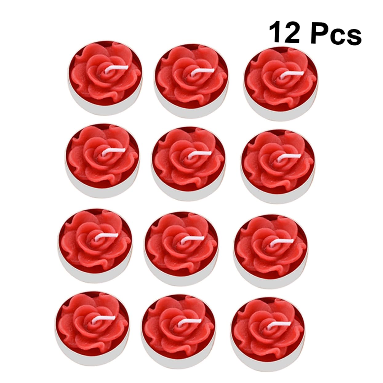 GOOHOCHY 12pcs Party Decoration Candles Led Rose Light Floating Rose Flower Candles Floating Candles Rose Floating Candle Smokeless Candles Decorative Candles Red Romantic Decorate