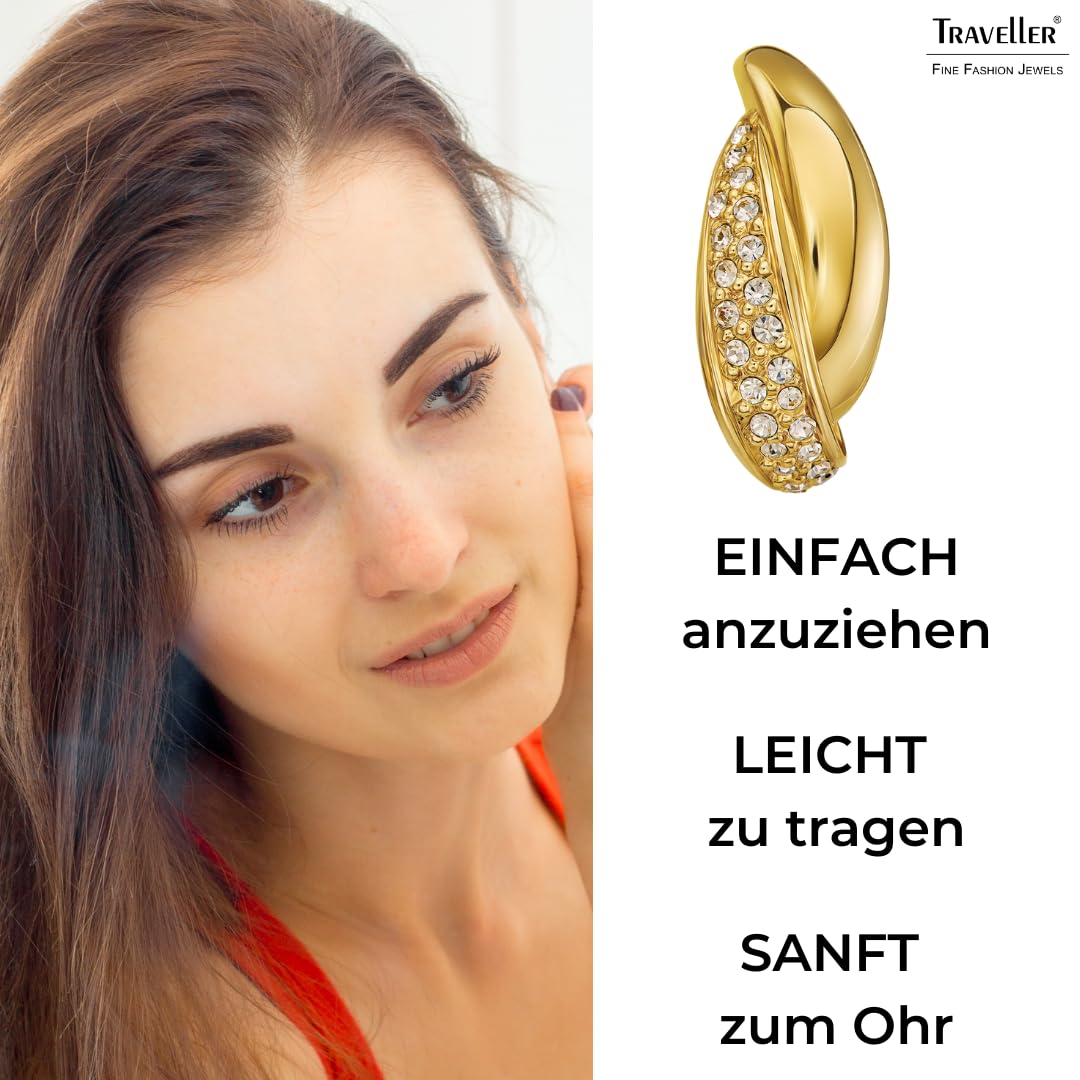 Traveller Ohrclip - 22kt vergoldet - Kristalle - 157683