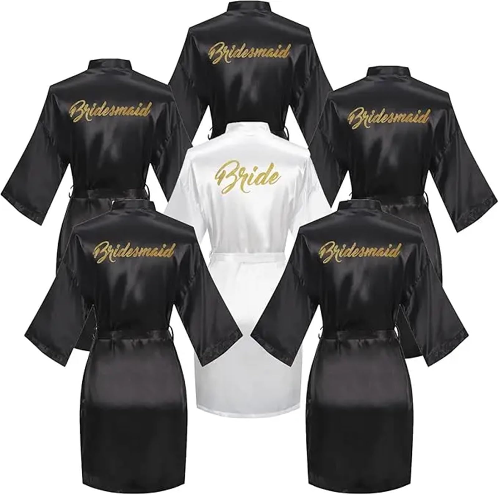 Bride Bridesmaid Robes 6 Pieces Bridal Shower Bathrobe Set For Bride And Bridesmaid Silky Robe Set Getting Ready