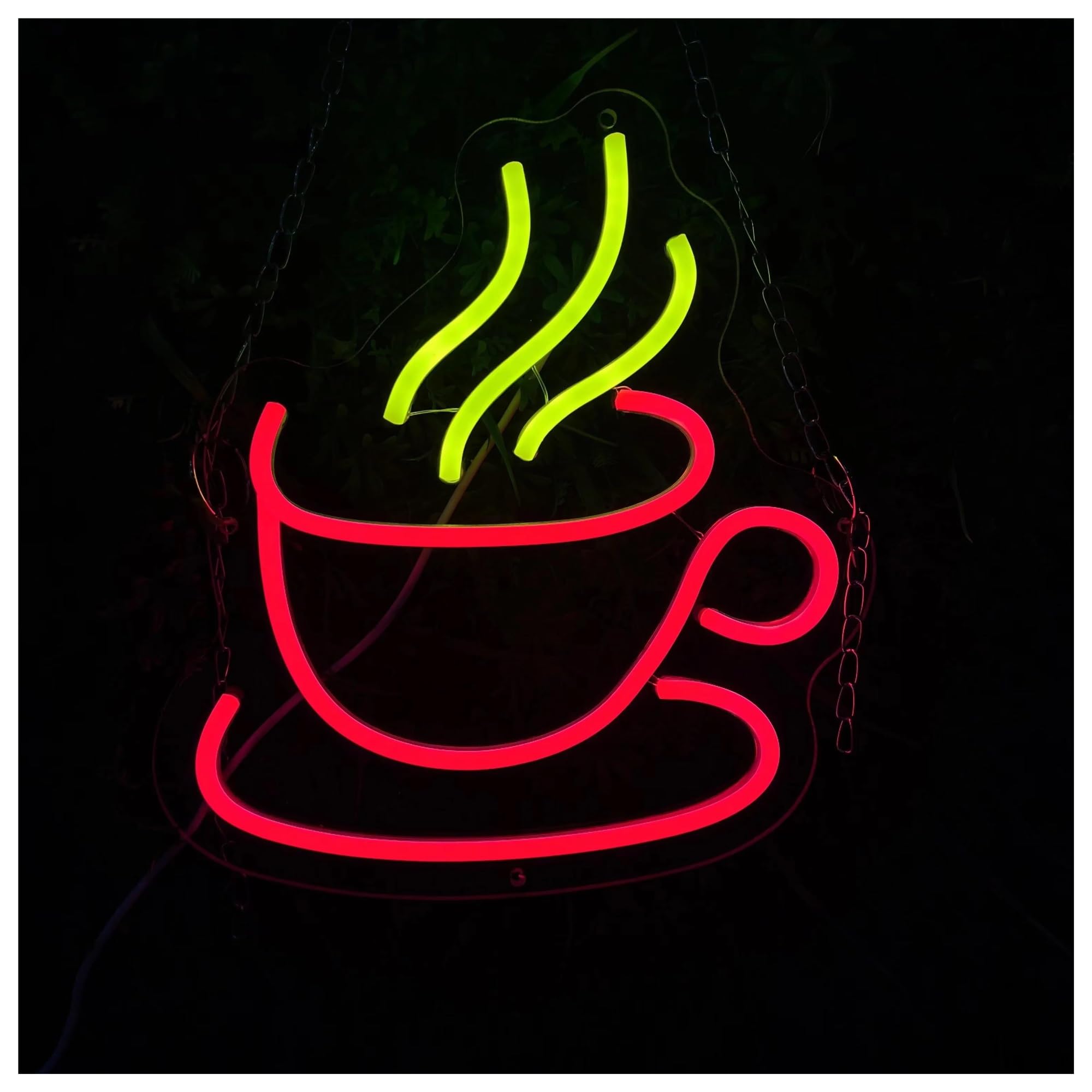 SHOUXI Sign Lamp Coffee Shop Neon Sign, Cafe Neon Sign Wall Decor, Kitchen Wall Decor, Coffee Corner Neon 30x30cm