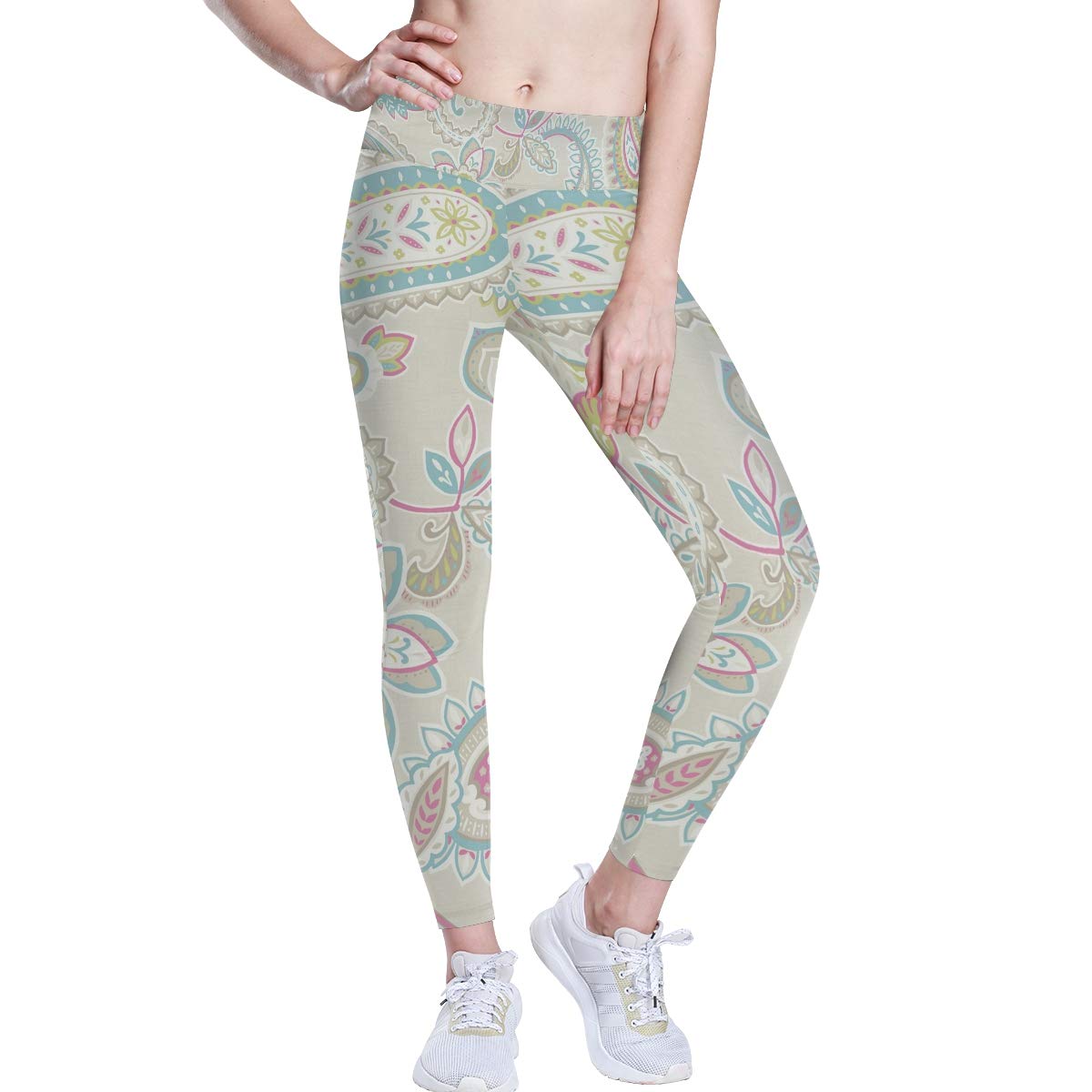 MONTOJ Holden Décor Indira Paisley Wallpaper High Waist Yoga Pants Tummy Control, Workout Pants for Women 4 Way Stretch Yoga Leggings