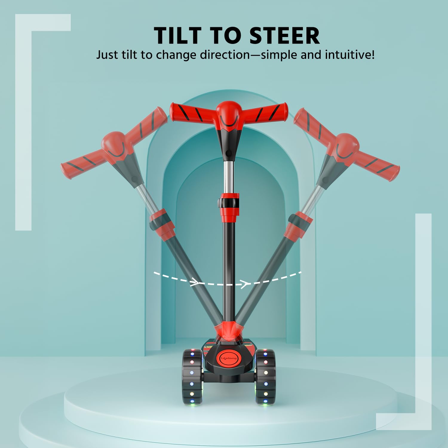 Lifelong Kick Scooter Adjustable Height, Foldable Design, with Side Stand, Skate Scooter for Kids, 6month Manufacturers Warranty, 50Kg Weight Capacity, (Red & Black) 4