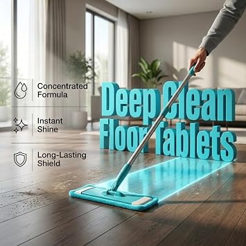 Multi-Surface Floor Cleaner Tablet, 2026 New Floor Cleaning Solution Tablets, Dissolvable Pre-Measured Deep Cleaning Cleaning Solution, for Tile & Vinyl Floors (Yellow - 30pcs)