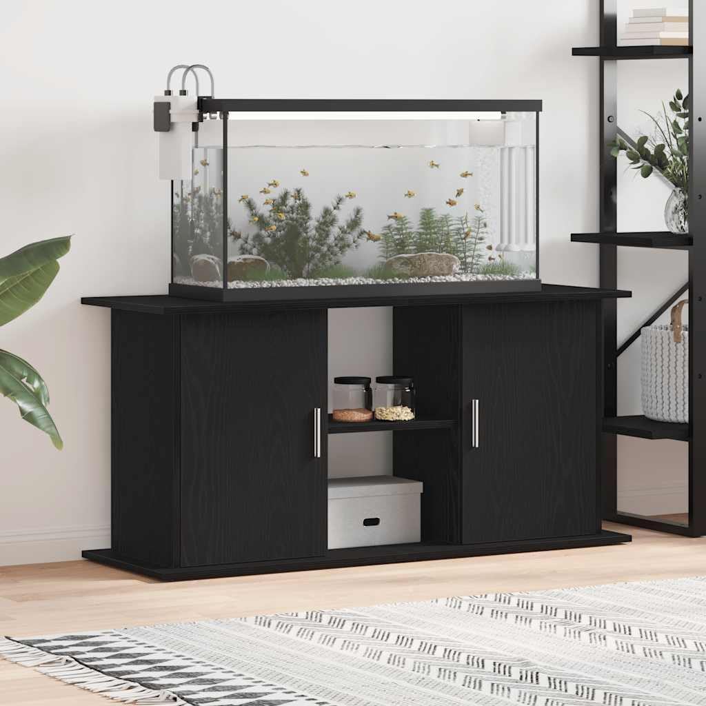 Tomostar Support pour Aquarium, Meuble pour Aquarium Meuble de Base Table d'aquarium chêne noir 121x41x58 cm bois d'ingénierie