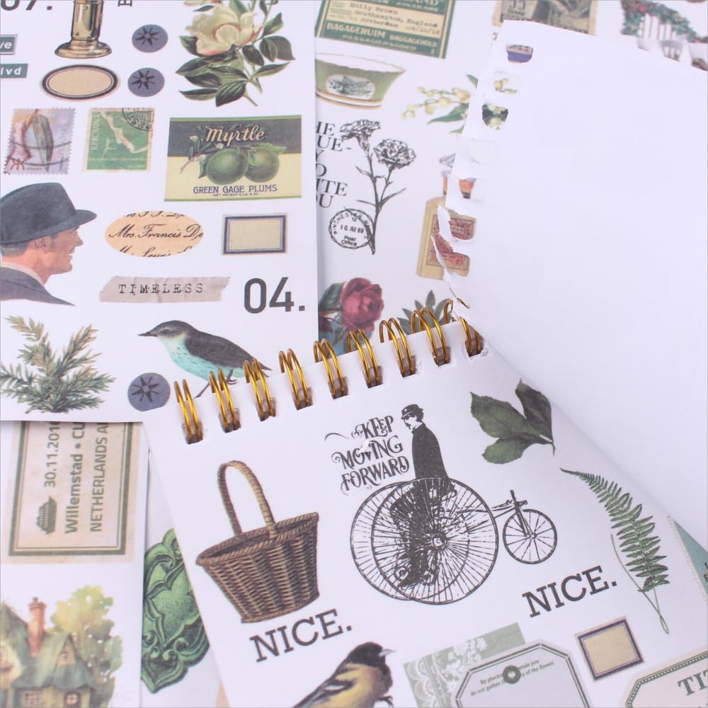 Washi książka z naklejkami w stylu vintage, ponad 900 mini naklejek do pamiętnika, albumy do pamiętnika, albumy kolekcjonerskie, artykuły do majsterkowania