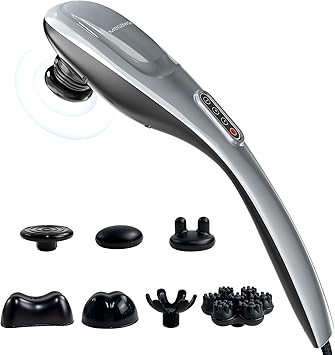 MEGAWISE Handheld Deep Tissue Neck Back Massager for Shoulders, Waist, Legs, 3600 RPM Powerful Motor Electric Neck Massager with 5 Nodes & 5 Speeds, A Little Heavy