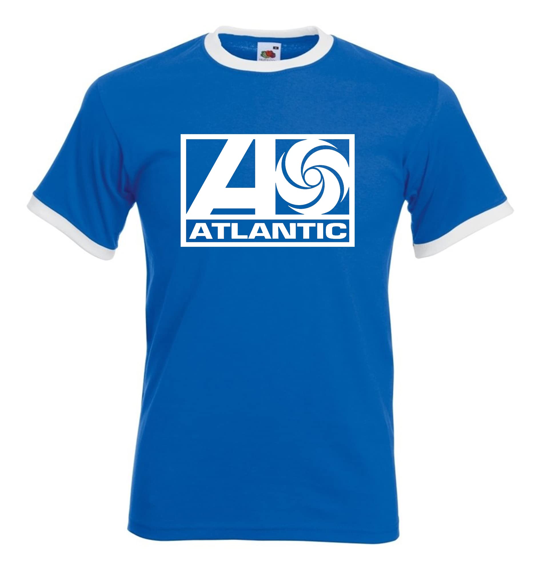 Zappatee Men's Royal Slim Fit Atlantic Records Northern Soul Ringer T Shirt Small