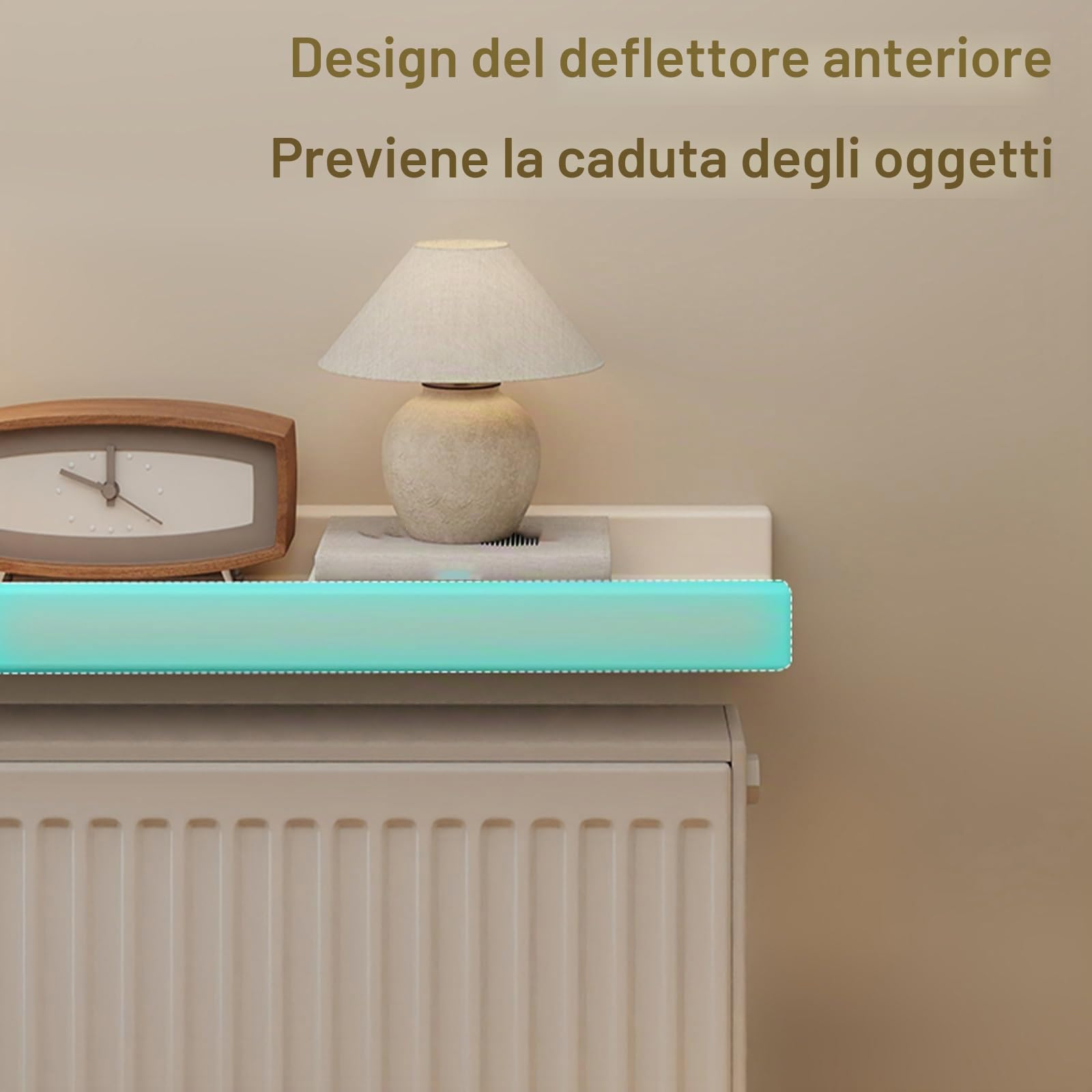 Mensola Sopra Termosifone in Legno, Mensola Termosifone, Copritermosifoni per Camera da Letto per Riporre e Decorare, Lati Rialzati, Portata 20 kg(Brown,90 * 12 * 4cm/35 * 5 * 1.6in)